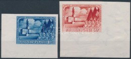 ** 1951 J. V. Sztálin (II.) ívsarki Vágott Sor (10.000) / Mi 1216-1217 Imperforate Corner Set - Autres & Non Classés