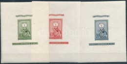 ** 1951 80 éves A Magyar Bélyeg Vágott Blokksor (120.000) / Mi Bl 20-Bl 22 Imperforate Blocks - Otros & Sin Clasificación