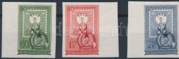 ** 1951 Bélyegnap (24.) ívszéli Vágott Sor (14.000) / Mi 1201-1203 Imperforate Margin... - Autres & Non Classés