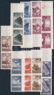 ** 1950 RepülÅ‘ Vágott Sor ívszéli Párokban (40.000) / Mi 1120-1128 Imperforate... - Autres & Non Classés