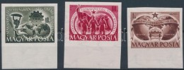 ** 1950 Szakszervezet (IV.) Vágott ívszéli Sor (16.000) / Mi 1098-1100 Imperforate Margin Set - Otros & Sin Clasificación