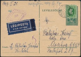1947 Légi Levél Hadifogolynak Címezve Moszkvába / Airmal Cover To Hungarian Prisoner Of... - Autres & Non Classés