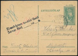 1944 Díjjegyes LevelezÅ‘lap A Sárvári Gettóból Újpestre,... - Autres & Non Classés