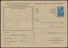 1942 Tábori Posta LevelezÅ‘lap Szovjet Bélyeggel / Field Postcard With Soviet Stamp 'TP 29 A' - Other & Unclassified