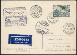 1936 Légi LevelezÅ‘lap Alkalmi Bélyegzéssel Bécsbe / Airmail Postcard With Special... - Otros & Sin Clasificación