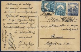 1930  6K + 2 X 2f Vegyes Bérmentesítés, A Posta Kárára Képeslapon / 6K +... - Autres & Non Classés