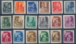 ** 1943/1944 Hadvezérek Vágott Sor (50.000) / Mi 705-741 Imperforate Set - Other & Unclassified