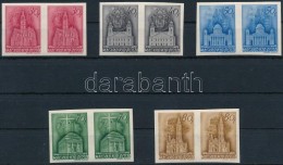 ** 1943 Templom III. Vágott Sor Párokban (80.000) / Mi 717-721 Imperforate Pairs - Other & Unclassified