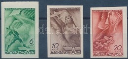 ** 1940 RepülÅ‘ Alap (I.) Vágott Sor (60.000) / Mi 623-625 Imperforate Set - Otros & Sin Clasificación