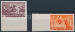 ** 1938 Szent István Pár Vágott ívszéli Sor (50.000) / Mi 583-584 Imperforate... - Autres & Non Classés