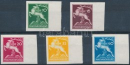 ** 1933 Cserkész Vágott ívszéli Sor (40.000) / Mi 511-515 Imperforate Margin Set - Other & Unclassified