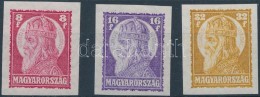 ** 1929 Szent István (II.) Vágott Sor (40.000) / Mi 455-457 Imperforate Set - Autres & Non Classés