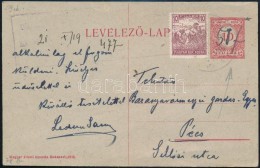 1921 10f Díjjegyes LevelezÅ‘lap, A Díjjegy 50f-re Kézzel átírva és 10f... - Autres & Non Classés