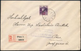 1920 Helyi Ajánlott Levél Baranya II. 150f/15f Bélyeggel / Local Registered Cover. Signed:... - Autres & Non Classés