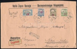 1920 Expressz Levél 4 Klf Baranya Bélyeggel Bérmentesítve / Express Cover. Signed:... - Andere & Zonder Classificatie