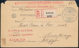 1918 Ajánlott Hadifogoly LevelezÅ‘lap / Registered POW Postcard 'M.KIR. HADIFOGOLYMUNKÁSOSZTAG... - Autres & Non Classés