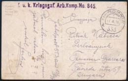 1918 Tábori Posta Képeslap / Field Postcard 'K.u.K. Kriegsgef. Arb. Komp. No 645.' , 'K.u.K. FP 553' - Autres & Non Classés