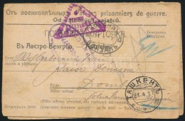 1917 Ritka Kiadású Orosz Hadifogoly LevelezÅ‘lap Dombóvárra / Russian POW Postcard To... - Autres & Non Classés