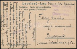 1918 Tábori Posta Képeslap / Field Postcard 'VÖRÖS KERESZT HADI KÓRHÁZ... - Other & Unclassified