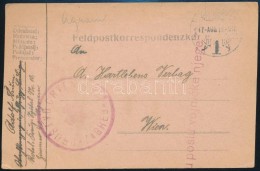 1917 Tábori Posta LevelezÅ‘lap Hadikórház Bélyegzéssel / Field Postcard 'DRUSTVO... - Autres & Non Classés