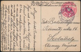 1917 Tábori Posta Képeslap Hajópostával / Field Postcard 'S.M.Schiff BELLONA' + 'MFP... - Other & Unclassified