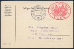 1917 Tábori Posta LevelezÅ‘lap / Field Postcard 'K.u.K. KRIEGSMARINE / S.M.B 61' , 'K.u.K. MFP POLA' - Otros & Sin Clasificación