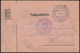 1916 Tábori Posta LevelezÅ‘lap / Field Postcard 'K.u.k. Marinespitalskommando Pola' + 'MFP POLA A' - Otros & Sin Clasificación