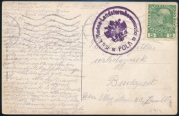 1914 Tábori Posta Képeslap / Field Postcard 'K.u.k. Marine-Landsturmkommando POLA' - Otros & Sin Clasificación