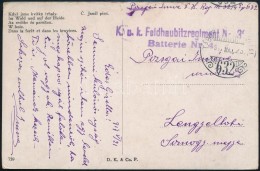 1917 Tábori Posta Képeslap / Field Postcard 'K.u.k. Feldhaubitzregiment Nr. 32 Batterie Nr. 4.' + 'TP... - Autres & Non Classés