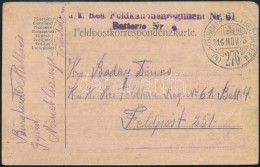 1916 Tábori Posta LevelezÅ‘lap Mozgóposta Bélyegzéssel / Field Postcard 'K.u.k. Res.... - Otros & Sin Clasificación