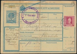 1917 Tábori Csomagszállító 2K Feldpost Bérmentesítéssel / Field... - Other & Unclassified