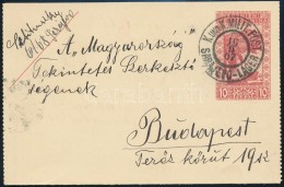 1907 Díjjegyes Zárt LevelezÅ‘lap/ PS Cover-card ,,MP SARAJEVO - LAGER' - Budapest - Autres & Non Classés