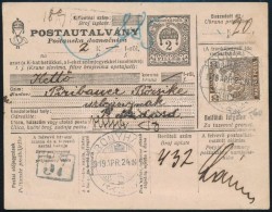 1919 2f Díjjegyes Postautalvány 20f Díjkiegészítéssel / 2f PS-money Order... - Autres & Non Classés