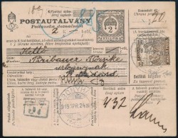 1919 2f Díjjegyes Postautalvány 20f Díjkiegészítéssel / 2f PS-money Order... - Other & Unclassified