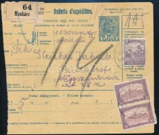 1918 Csomagszállító/ Parcel Card ,,MUNKÁCS' - Budapest - Autres & Non Classés