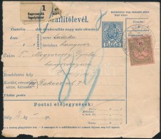1916 Csomagszállító 60f Bérmentesítéssel / Parcel Card 'SOPRONNYÉK... - Autres & Non Classés