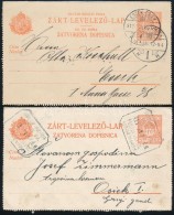 1912-1913 2 Db Horvát-magyar Zárt LevelezÅ‘lap, Jó állapotban / 2 Bilingual PS-cover... - Autres & Non Classés