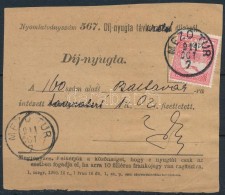 1911 Távirati Díjnyugta 30f Illetékkel A Hátoldalán / Telegramm Fee Receipt With... - Other & Unclassified