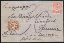 1909 Levél Turul 10f Bélyeggel Olaszországba, Majd Ott Megportózva / Cover To Italy,... - Autres & Non Classés