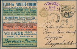 1908 5f Hirdetési LevelezÅ‘lap / Advertising Postcard 'PÉCS' - Magyarhertelend - Otros & Sin Clasificación