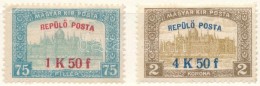 * 1918 RepülÅ‘ Posta Sor (10.000) / Mi 210-211 - Autres & Non Classés