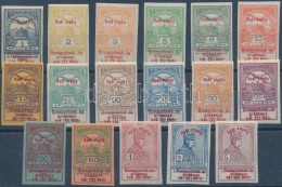 ** 1914 Hadisegély (I.) Vágott Próbanyomat Sor / Mi 145-161 Imperforate Proof Set - Otros & Sin Clasificación