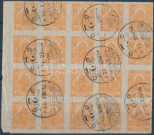 O 1913 Hírlapbélyeg 20-as Tömb FekvÅ‘ Vízjellel / Newspaper Stamp Block Of 20 With VIIa... - Other & Unclassified