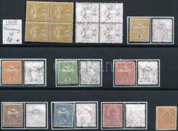 * O 1908 13 Bélyeg + 1 Négyestömb Számvízjellel / 13 Stamps + 1 Block Of 4 With IV... - Other & Unclassified