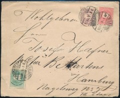 1895 Levél 2kr, 3kr és 5kr Bérmentesítéssel Hamburgba / Cover With 3 Colours... - Otros & Sin Clasificación