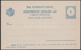 1892 Használatlan 2kr Hirdetményes LevelezÅ‘lap / 2kr Advertising PS-card, Unused - Autres & Non Classés