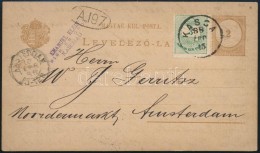 1888 2kr Díjjegyes LevelezÅ‘lap 3kr Díjkiegészítéssel Amszterdamba / PS-card... - Otros & Sin Clasificación