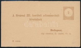 1884 Használatlan 2kr Adóintés 3 Részes LevelezÅ‘lap / Tax Warning Card, Unused... - Otros & Sin Clasificación