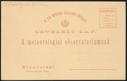 1880 Portómentes Használatlan Meteorológiai LevelezÅ‘lap / Post Free Local Cover, Unused - Andere & Zonder Classificatie