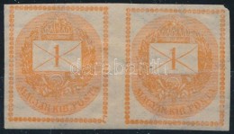 ** 1899 Hírlapbélyeg Pár Teljes Számvízjellel, Ritka! / Newspaper Stamp Pair... - Otros & Sin Clasificación